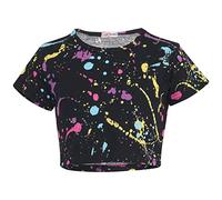 A2Z 4 Kids Enfants Filles Crop Top & Legging Designer Pastel Splash Imprimer Branché - Splash 240 Crop Top 11-12