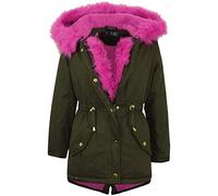 A2Z 4 Kids Enfants Filles Encapuchonné Veste - Parka Jacket. Cerise Fur 11-12