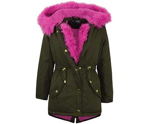 A2Z 4 Kids Enfants Filles Encapuchonné Veste - Parka Jacket. Cerise Fur 11-12