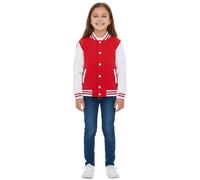 A2Z 4 Kids® Enfants Filles Garçons Baseball Veste Varsity Style Mode Plaine Rouge Écola Veste Top Âge 5 6 7 8 9 10 11 12 Ans