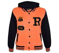 A2Z 4 Kids® Enfants Filles Garçons R Fashion Fox Baseball Encapuchonné - B.B Jacket New Fox Neon Orange 7-8