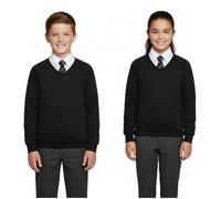 A2Z 4 Kids Enfants Filles Garçons Unisexe Club Scouts Uniforme - V Neck Jumper Black 2 Pack 7-8