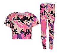 A2Z 4 Kids Enfants Filles Tops Designer Camouflage Imprimé Branché Crop Top & Mode Legging Set Âge 5 6 7 8 9 10 11 12 13 Ans