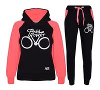 A2Z 4 Kids Enfants Garçons Filles Survêtement Designer - T.S Pedal Power Black Neon Pink 11-1
