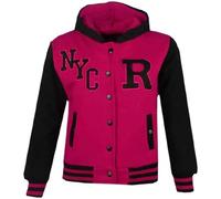 A2Z 4 Kids Enfants Unisexe Filles Garçons Baseball FOX NYC - B.B Jacket Dark Pink Fox Style 7-8