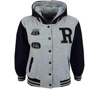 A2Z 4 Kids Enfants Unisexe Filles Garçons Baseball Fox NYC - B.B Jacket Fox Grey & Black 7-8