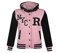 A2Z 4 Kids Enfants Unisexe Filles Garçons Baseball Fox NYC - B.B Jacket Light Pink Fox Style 11-12