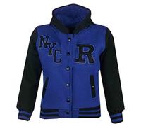 A2Z 4 Kids Enfants Unisexe Filles Garçons Baseball Fox NYC - B.B Jacket NYC Royal & Black 5-6
