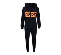 A2Z 4 Kids® Enfants Unisexe Filles Garçons Geek Imprimér - Cotton Onesie Black & Orange 11-12