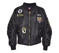 A2Z 4 Kids Enfants Veste Unisexe Badges Bombardier - MA1 Jacket Badges Black 3-4