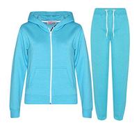 A2Z 4 Kids Ensemble de survêtement uni pour enfants filles et garçons, sweat à capuche et pantalon de jogging - T.S Plain Aqua 13.