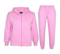 A2Z 4 Kids Ensemble de survêtement uni pour enfants filles et garçons, sweat à capuche et pantalon de jogging - T.S Plain Baby Pink 9-10