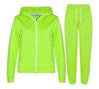 A2Z 4 Kids Ensemble de survêtement uni pour enfants filles et garçons, sweat à capuche et pantalon de jogging - T.S Plain Neon Green 9-10.