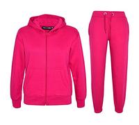 A2Z 4 Kids Ensemble de survêtement uni pour enfants filles et garçons, sweat à capuche et pantalon de jogging - T.S Plain Pink 11-12