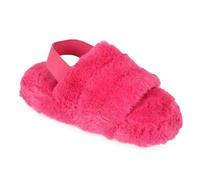 A2Z 4 Kids Fille Garçons Duveteux Chaussons Fausse Fourrure Matelassé - SLPR AZ32040 Fuchsia 11/12 UK Ch