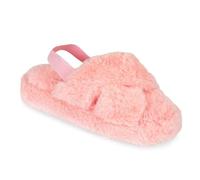A2Z 4 Kids Fille Garçons Duveteux Chaussons Fausse Fourrure Matelassé - SLPR AZ32042 Baby Pink 9/10 UK Ch