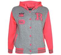 A2Z 4 Kids Filles Baseball Capuche Gris & Néon Rosé R Mode NYC/Fox - B.B Grey Neon Pink_7-8