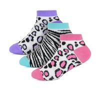 A2Z 4 Kids Filles Camouflage Et Léopard Entraîneuse Chaussettes Paquet de 3 - Socks AZ997 Leopard 3 Pack 2-3