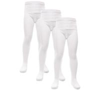 A2Z 4 Kids Filles Coton Riche Uniforme École Collants - UF Tights White 3 Pack 11-12