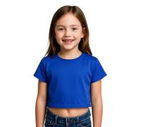 A2Z 4 Kids Filles Crop Top Plain T Shirt Comfortable Soft Feel Été Fashionable Outfit Casual Ensembles Âge 5-13 Ans