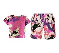 A2Z 4 Kids Filles Crop Top Shorts - Crop Shorts 530 Camo Baby Pink 13