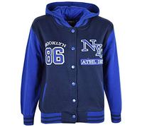A2Z 4 Kids Filles Garcons Baseball NY ATHLATIC Varsity Encapuchonné Veste Manteau - NY Jacket Navy 9-10