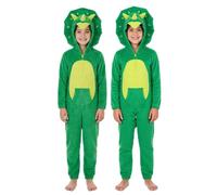 A2Z 4 Kids Filles Garçons Costume Animal Visage Combinaisons Doux en Peluche Polaire À Capuche - E.Soft Triceratops Onesie 11-12