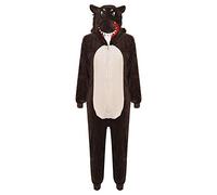 A2Z 4 Kids Filles Garçons Costume De Loup Combinaisons Doux en Peluche Polaire Combishort Animal À Capuche - E.Soft Wolf 3-4