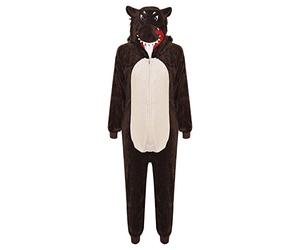 A2Z 4 Kids Filles Garçons Costume De Loup Combinaisons Doux en Peluche Polaire Combishort Animal À Capuche - E.Soft Wolf 11-12