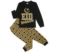A2Z 4 Kids Filles Garçons Enfants Noir Eid PJS Pyjamas Soirée Pyjama 2 Pièces Coton Cadeau Ensemble Loungewear Soirée Pyjama Âge 5-13 Ans
