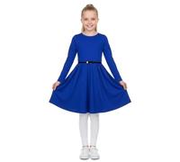 A2Z 4 Kids Filles Robe Patineuse Robes Soirée Mode Robes - 3/4 Skater Royal 9-10
