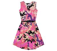 A2Z 4 Kids Filles sans Manches Robe Patineuse avec Ceinture Coton - A2Z Camo Skater Dress Baby Pink 11-12