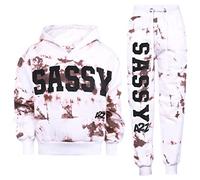 A2Z 4 Kids Filles Survêtement Tie Dye Sassy Toison Encapuchonné - T.S Crop Sassy Rust 11-12