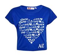 A2Z 4 Kids Filles Top Enfants Amour - New Crop Top Love Royal 9-10