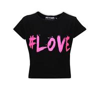 A2Z 4 Kids Filles Top Enfants Amour Stylish Mode Trendy - Love Crop Top Black 13