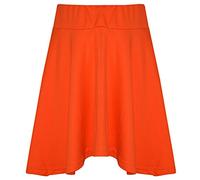 A2Z 4 Kids Filles Uni Patineuse Jupe Camouflage pour École Tendance - Plain Skater Skirt Neon Orange 13