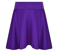 A2Z 4 Kids Filles Uni Patineuse Jupe Camouflage pour École Tendance - Plain Skater Skirt Purple 11-12