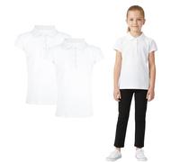 A2Z 4 Kids Filles Uni Polo Chemises Été Débardeur Haut Et T-Shirts Nouveau - Girls Polo Shirt White 2 Pack 15-16