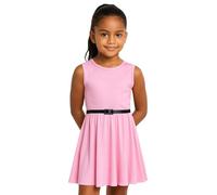 A2Z 4 Kids Filles Unie Patineuse Robe Soirée Mode - New Skater Dress Baby Pink 7-8