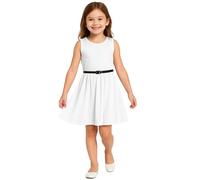 A2Z 4 Kids Filles Unie Patineuse Robe Soirée Mode - New Skater Dress White 7-8