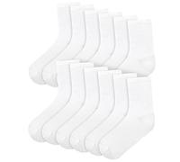 A2Z 4 Kids Garçons Filles Enfants Kids Dos To École Coton Riche Plaine Cheville École - Socks 970 6 Pack White 6-9