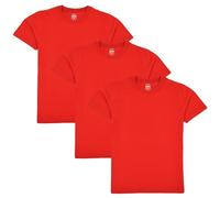 A2Z 4 Kids Garçons Filles Pack De 3 Uni T Shirts Doux Toucher PE École - T Shirt PL Red 3 Pack 7-8