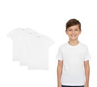 A2Z 4 Kids Garçons Filles Pack De 3 Uni T Shirts Doux Toucher PE École - T Shirt PL White 3 Pack 11-12