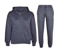 A2Z 4 Kids Garçons Filles Simple Sweat À Capuche avec Pantalon - T.S Plain Charcoal 11-12