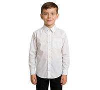 A2Z 4 Kids Garçons Plaine Blanc École Uniforme Chemises Long Manches - Boys UF Shirt White 15-16
