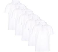 A2Z 4 Kids Garçons Polo T Shirt Manches Courtes Plaine - PL Polo T Shirt White 5 Pack 15-16