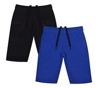 A2Z 4 Kids Garçons Shorts Coton S'étirer Casual Été Longueur au Genou - Shorts S07 B/Royal 2 Pack 11-12