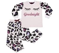 A2Z 4 Kids Les Filles Bonne Nuit Pyjama Enfants PJs 2 Pièce Léopard Set Costume De Salon pour - PJS 154 White 7-8