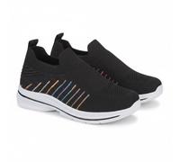 A2Z 4 Kids Shirley Temple Baskets légères tricotées à enfiler pour fille - Textile respirant - Semelle rembourrée - Confortables - Pour l'école et l'école - Tailles 46 à 36, Noir , 33 EU