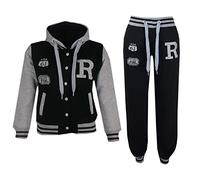A2Z 4 Kids Survêtement de baseball unisexe pour filles et garçons R Fashion - T.S Baseball FOX Black 11-12